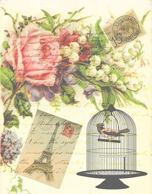 image retro carte postale ancienne fleurie
